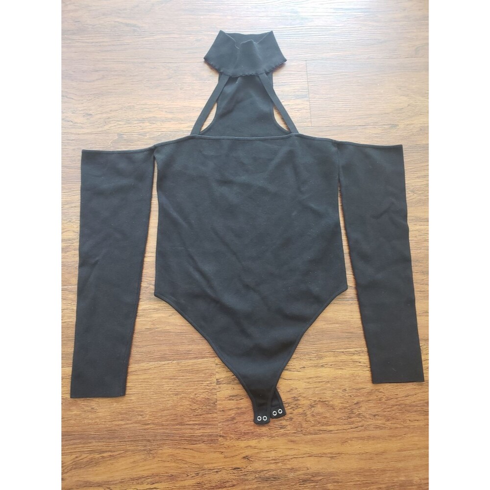 Michael Costello x Revolve Black Knit Bodysuit Top Size XL